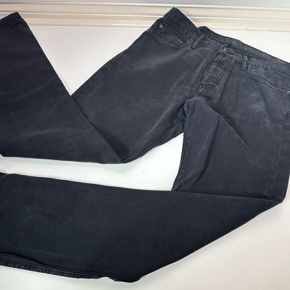 Club Monaco Light Washed Black Denim Slim Straight Fit Jeans in Size 33W x 34L - Picture 5 of 7